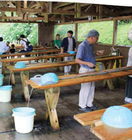 白糸の滝 流しそうめん