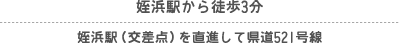 姪浜駅から徒歩3分　姪浜駅（交差点）を直進して県道521号線 