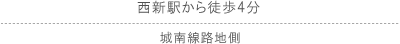 西新駅から徒歩4分 城南線路地側/