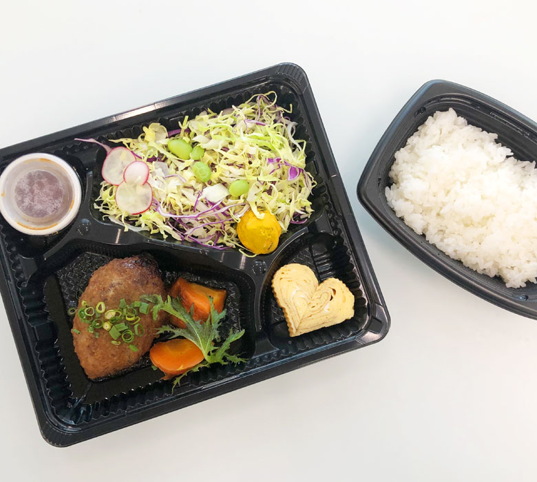BentoStand park ハンバーグステーキ弁当(林檎と生姜のジャポネソース)【M】 ¥740+tax